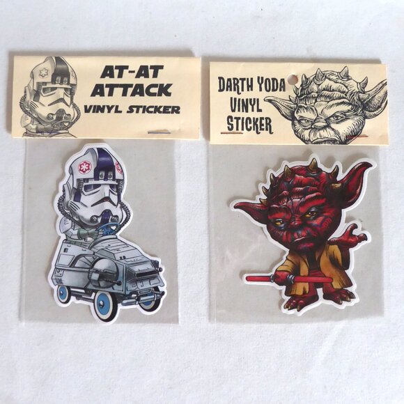NEW STAR WARS YODA DARTH MAUL STORMTROOPER VINYL DECAL STICKER LOT - Picture 1 of 5